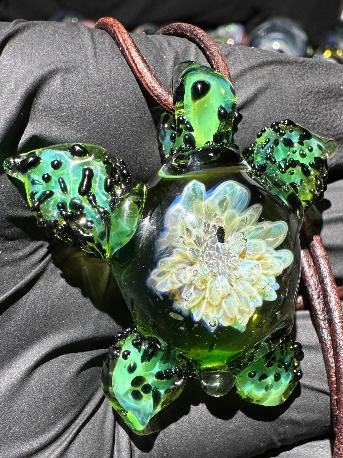 Sea Turtle Pendant - Black/Green
