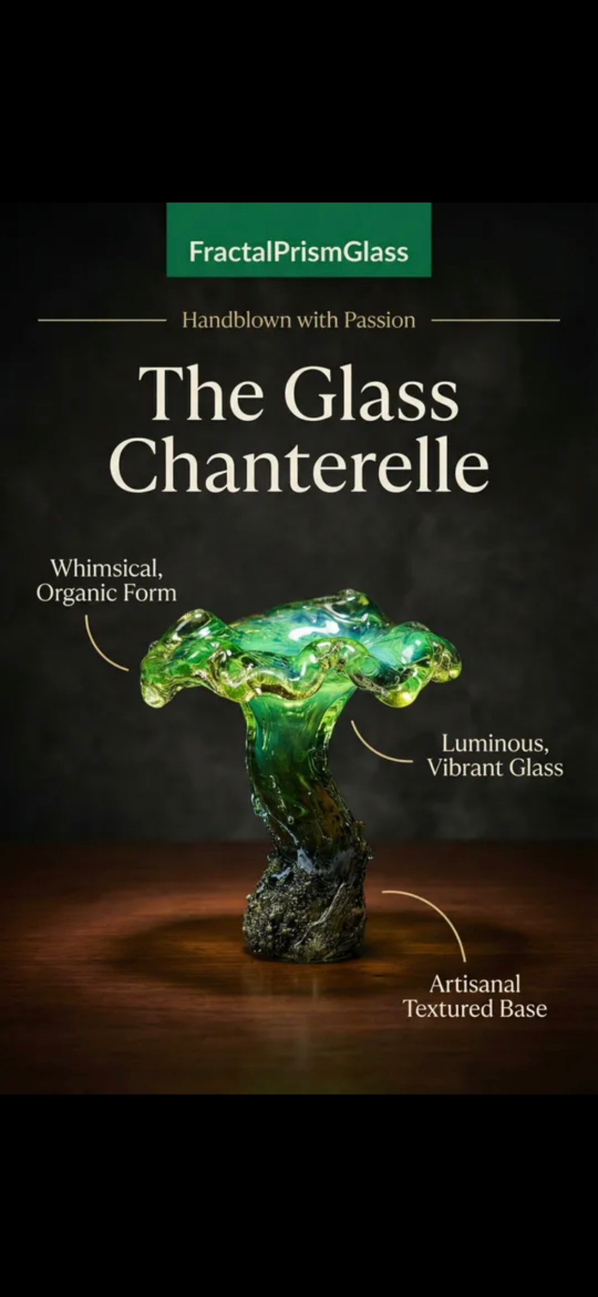 3.5" Infinity Orb + 6" chanterelle marble stand