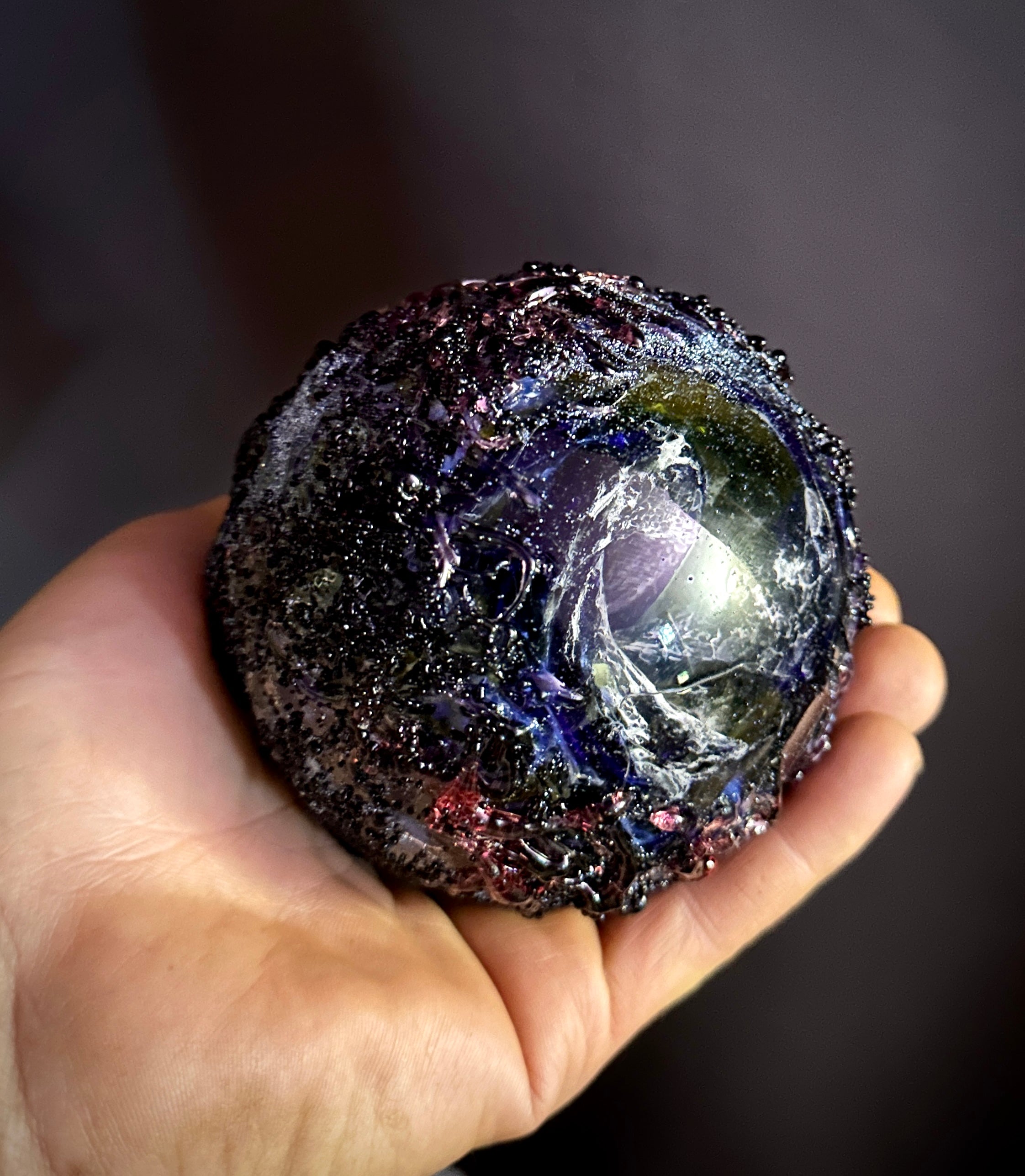 Infinity Orb - 4” - Garbage Ball – FractalPrismGlass