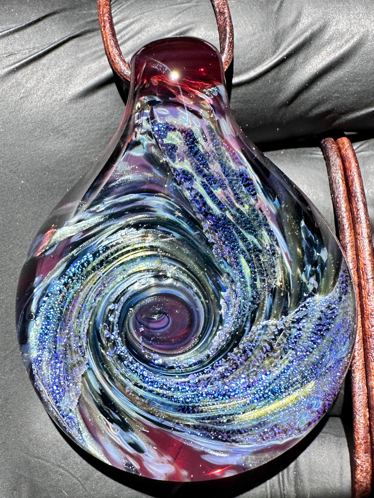 Galaxy Pendant - Silver/Red/Blue, Dichro
