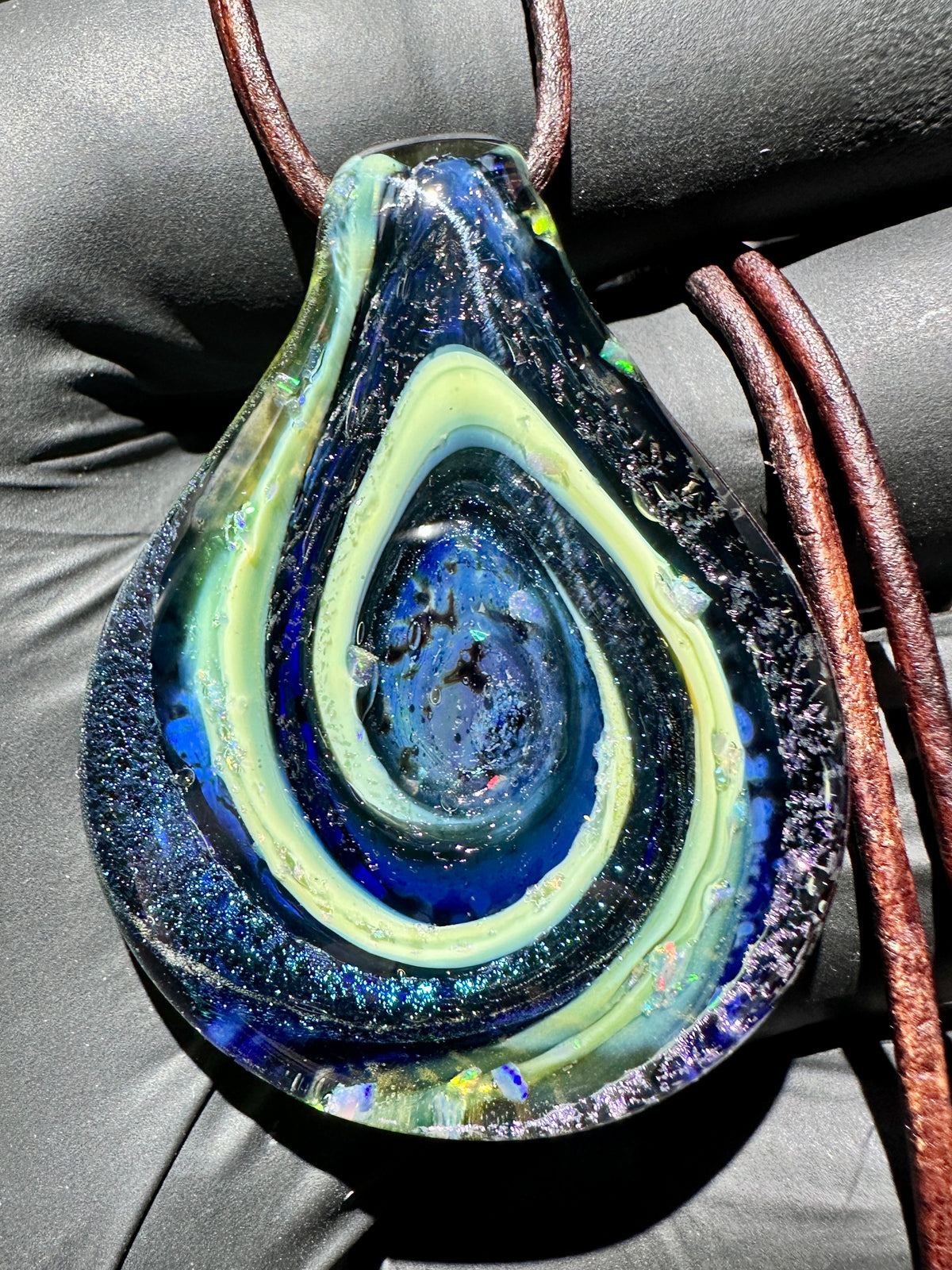 Galaxy Pendant - Green/Blue, Opal, Dichro, UV