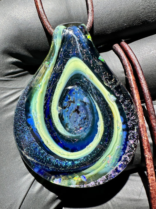 Galaxy Pendant - Green/Blue, Opal, Dichro, UV