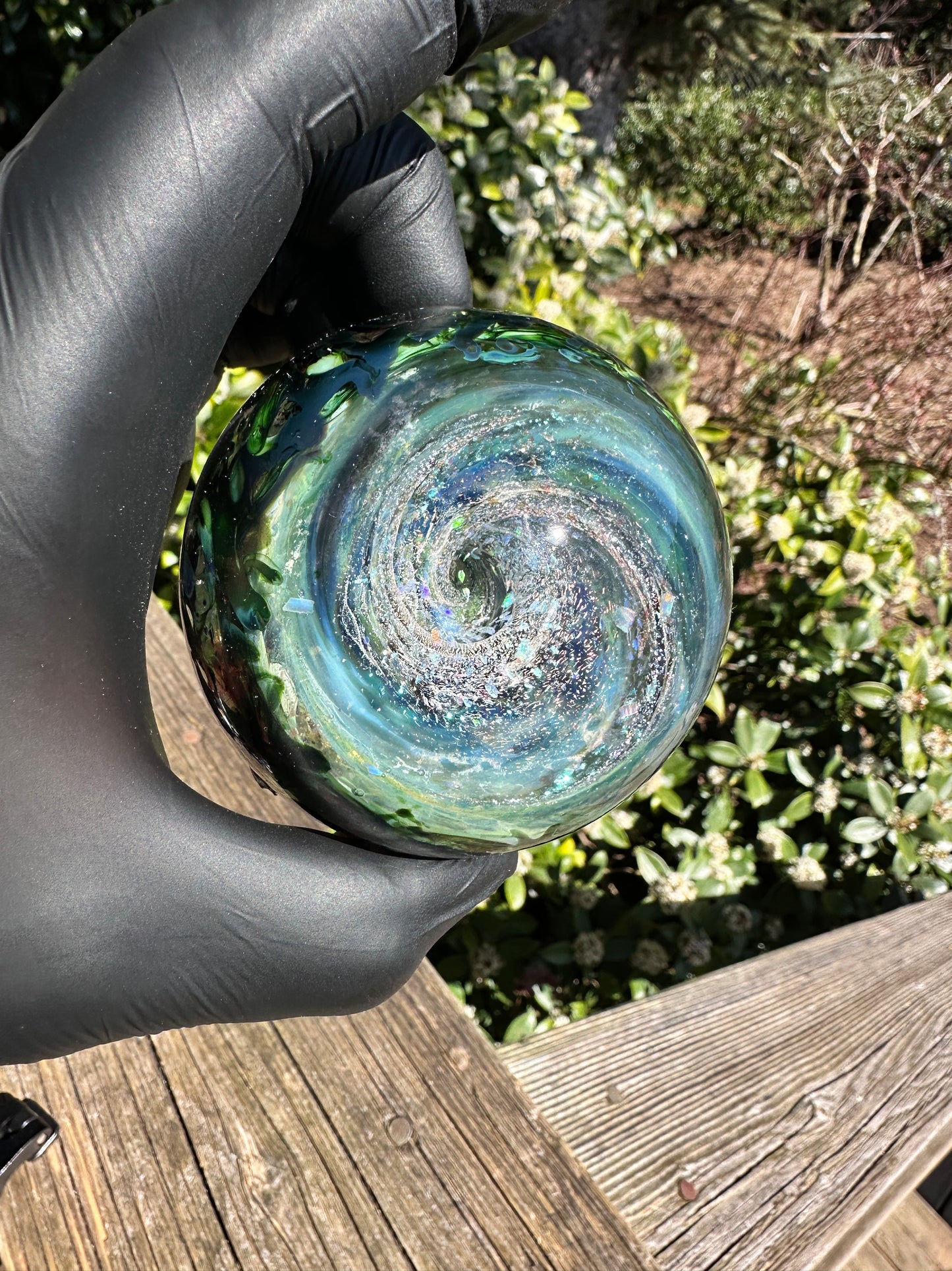 3.25" UV infinity orb with crushed opal 2nd