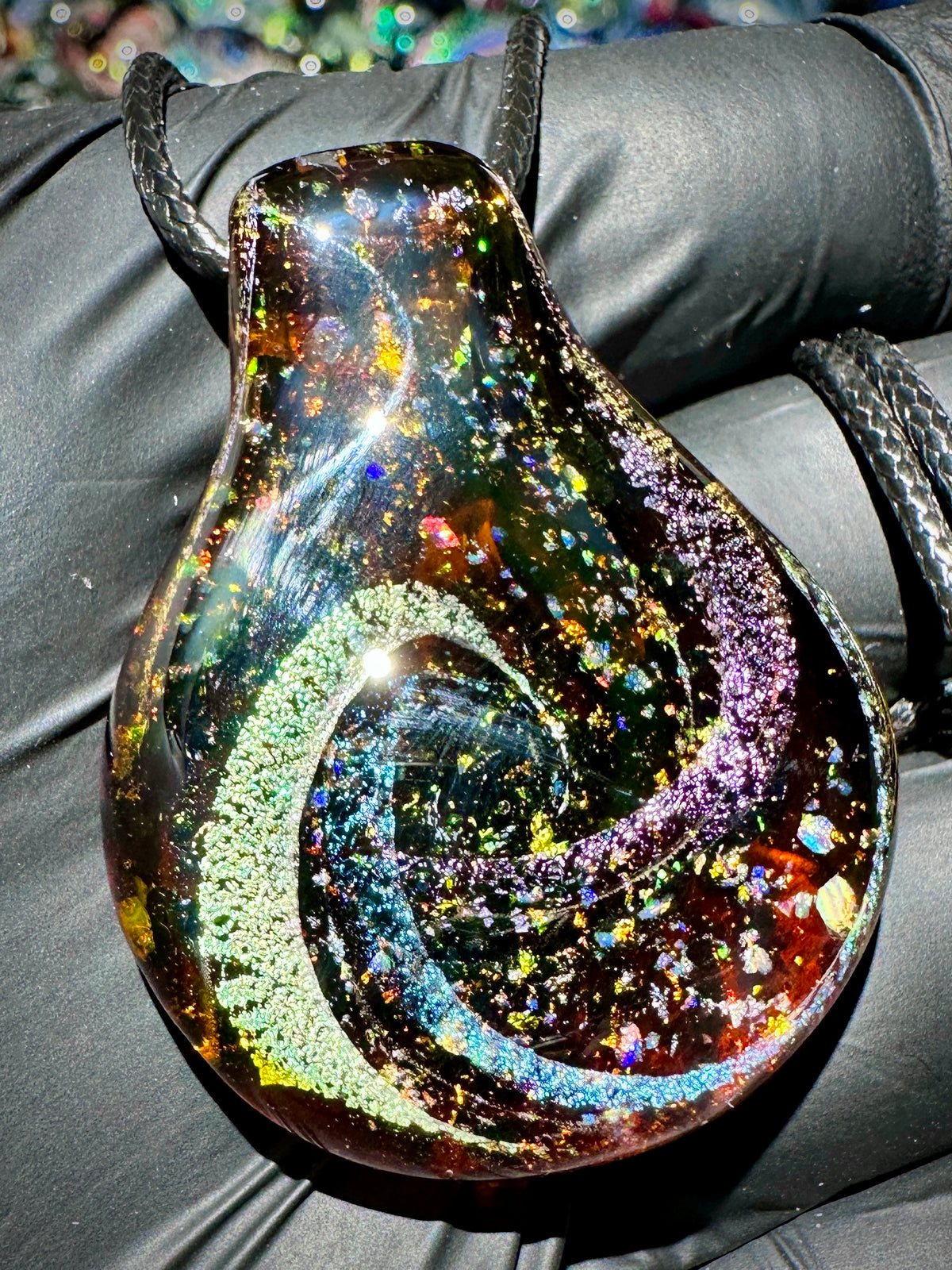 Galaxy Pendant - Amber, Opal, Dichro UV