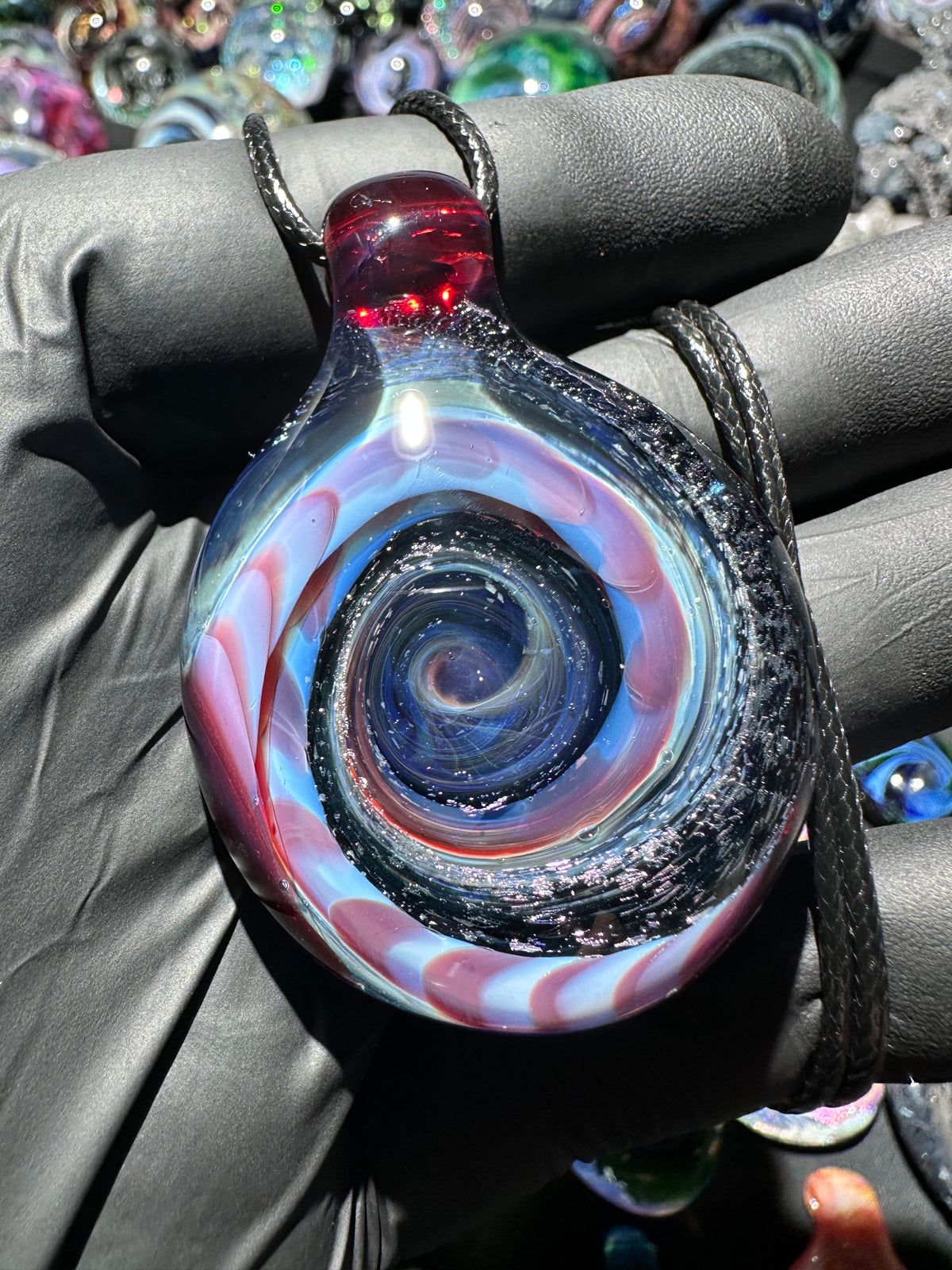Galaxy Pendant - Red/Blue, Dichro