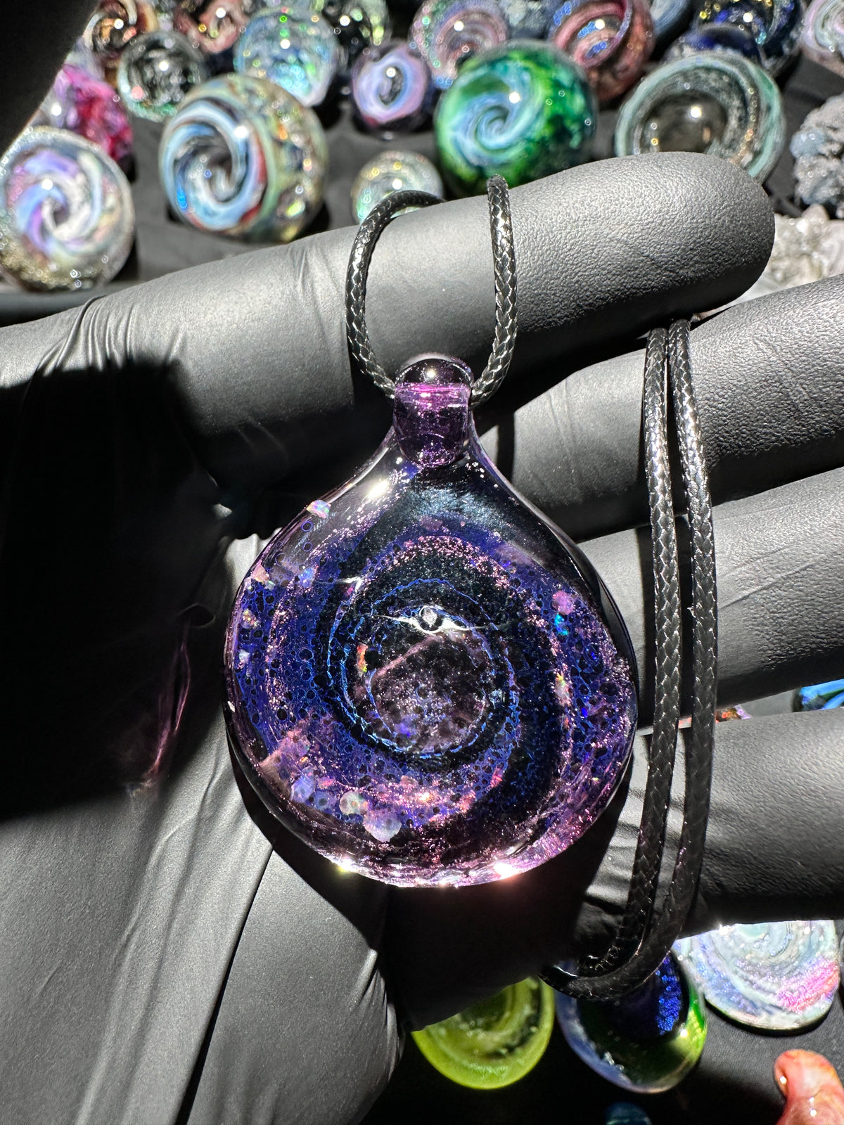 Galaxy Pendant - Purple/black, Opal, Dichro