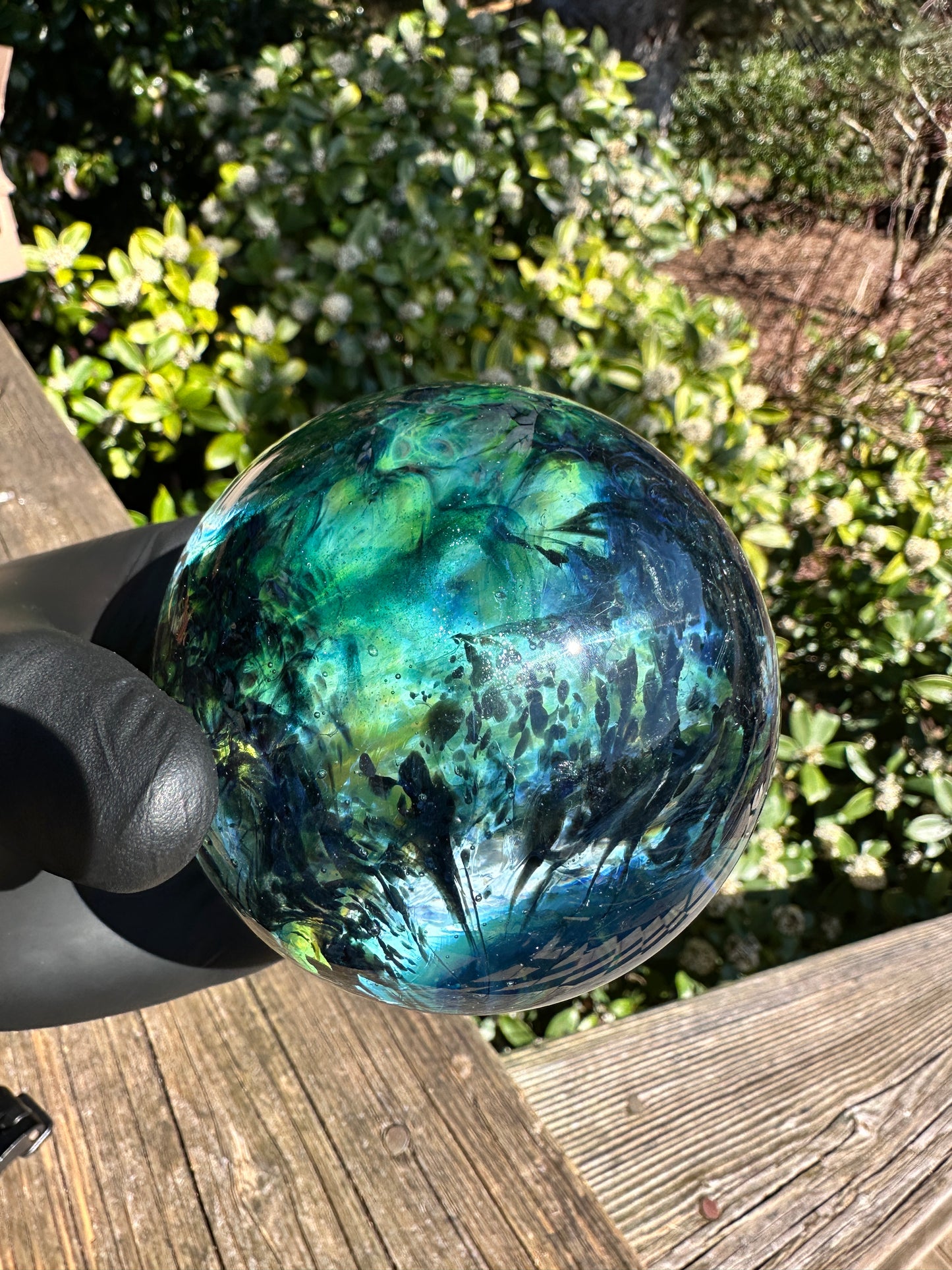 3.5" Infinity Orb + 6" chanterelle marble stand