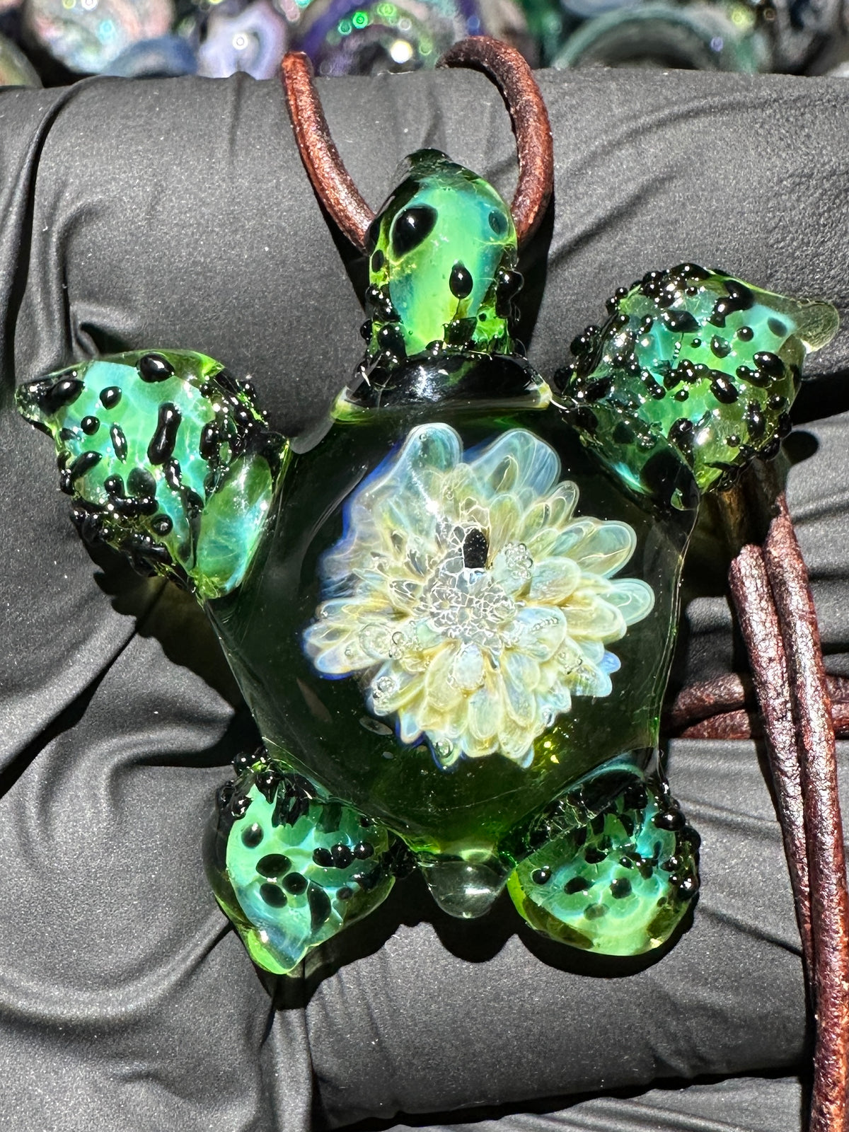 Sea Turtle Pendant - Black/Green