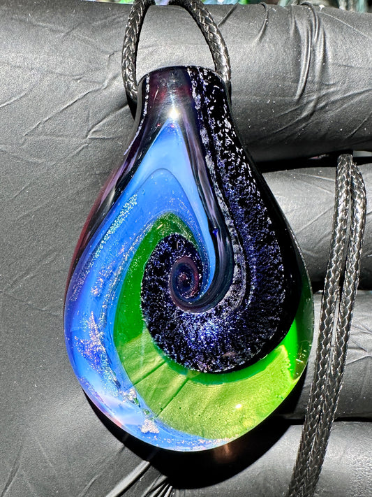 Galaxy Pendant - Blue/Green, Dichro UV