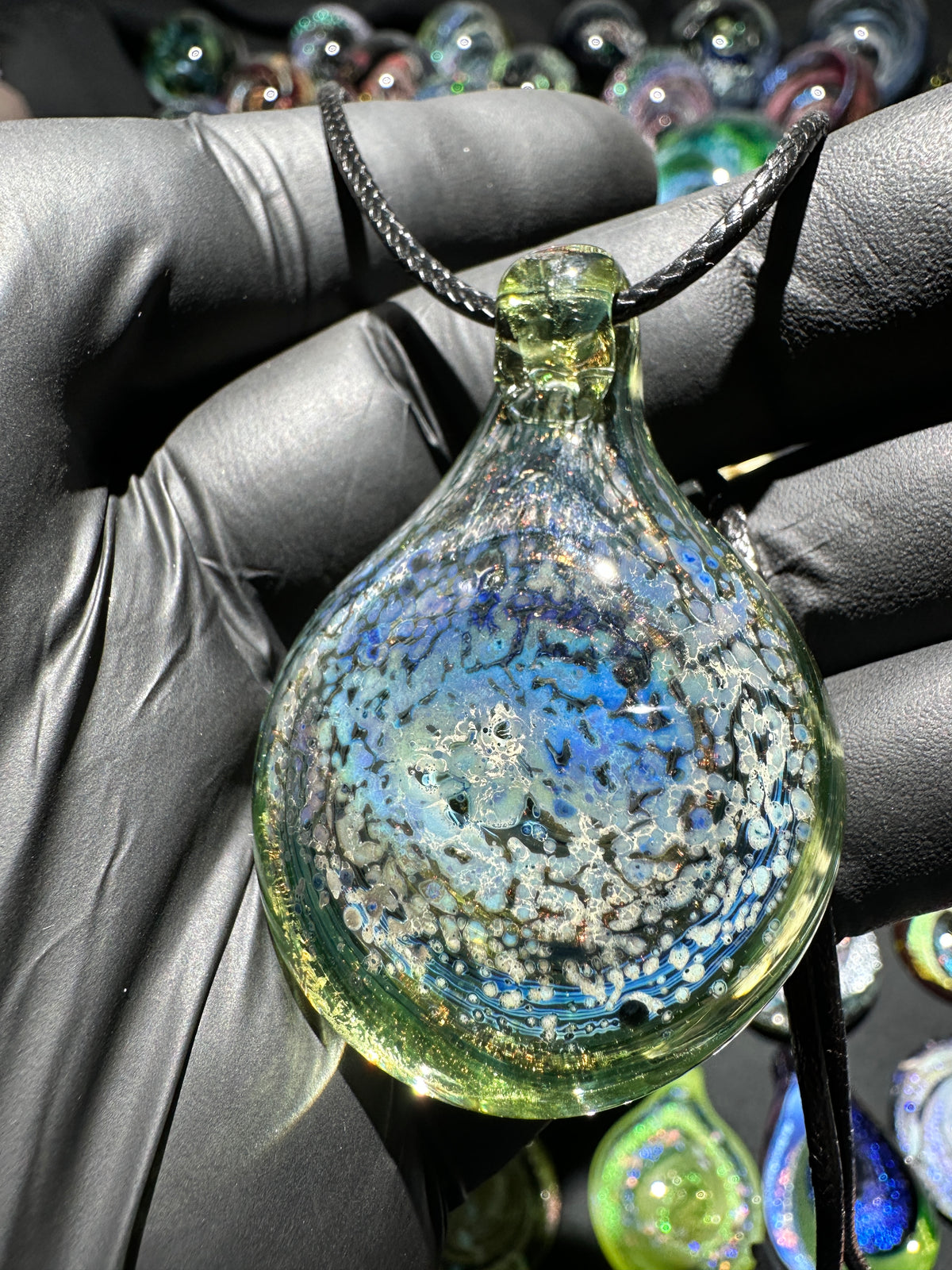 Galaxy Pendant - Green/Dichro