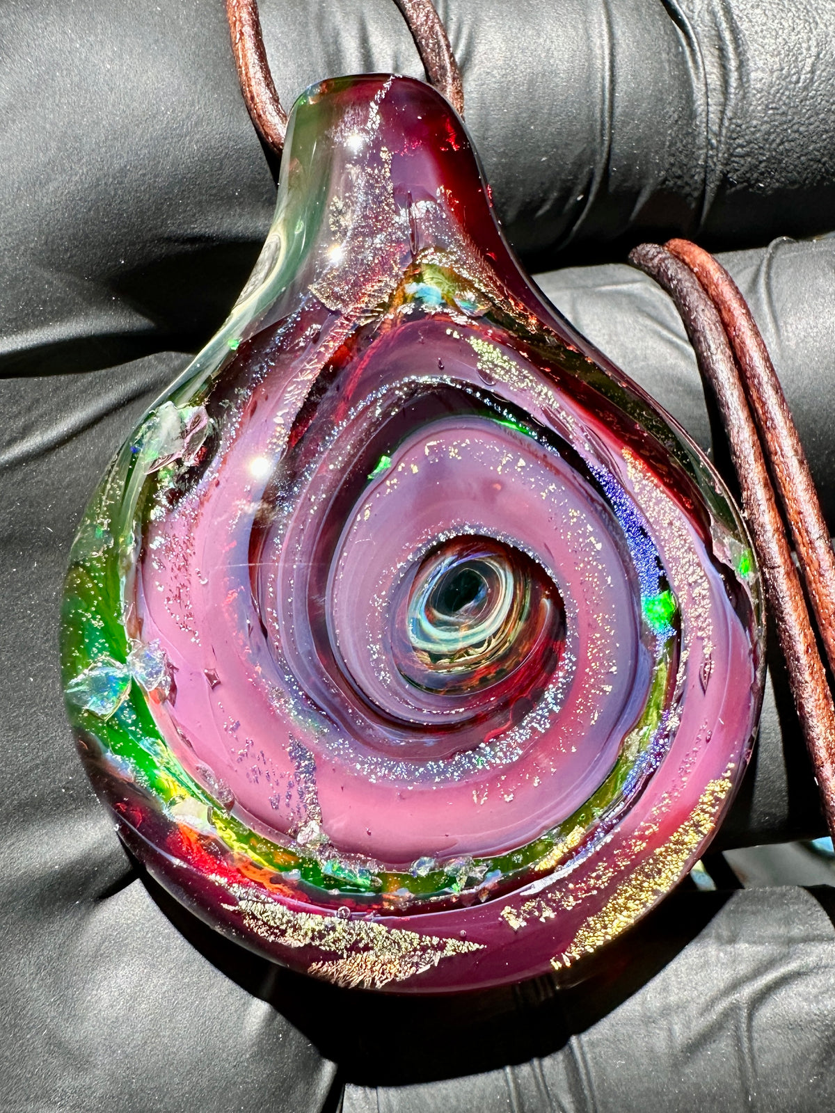 Galaxy Pendant - Salmon Pink/Blood Red, Dichro UV