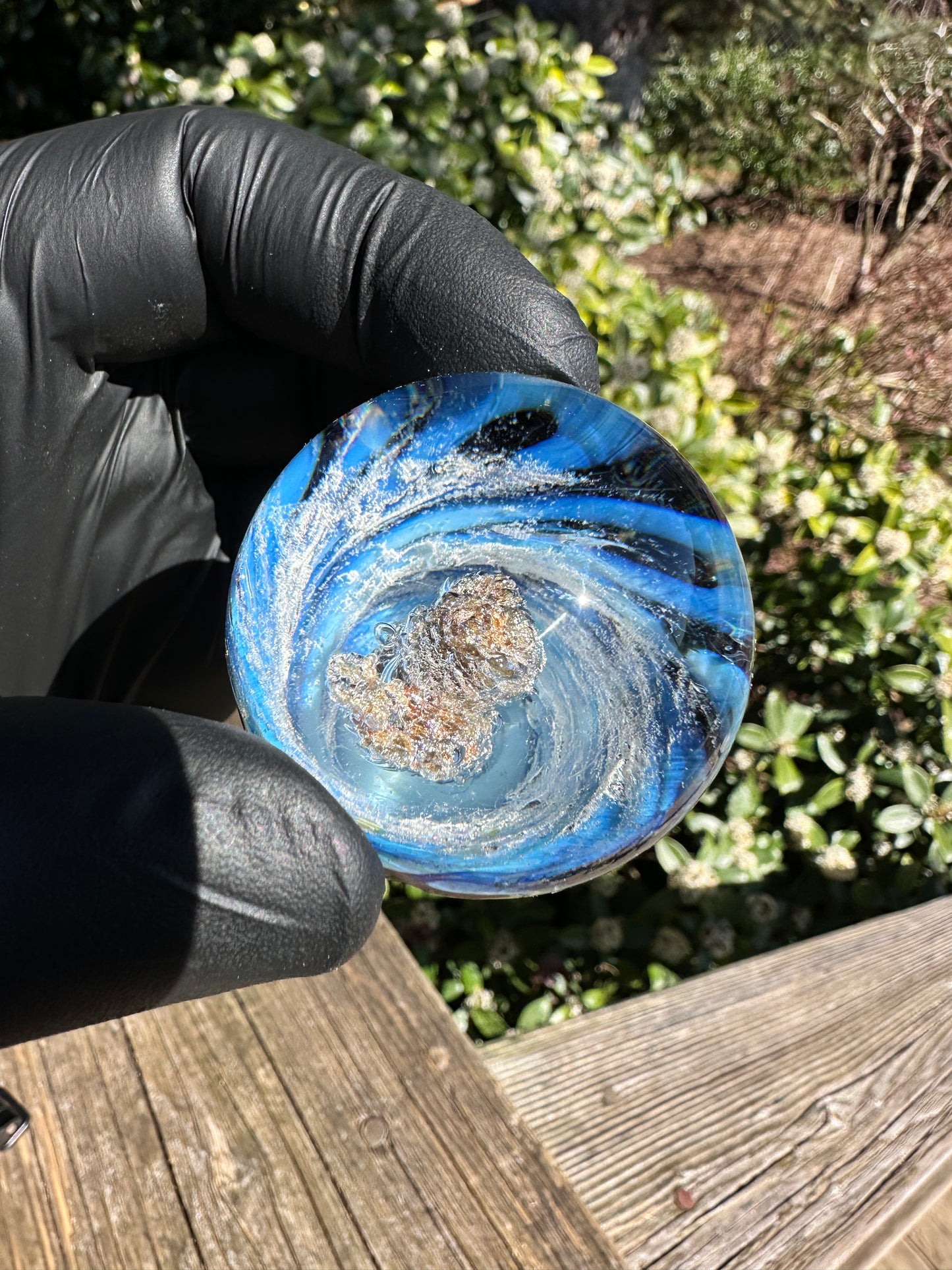 1.9" UV vortex orb with peridot