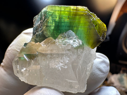 Multicolor Tourmaline on Quartz