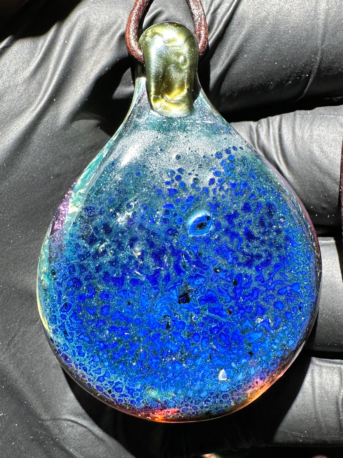 Galaxy Pendant - Green/Blue, Opal, Dichro