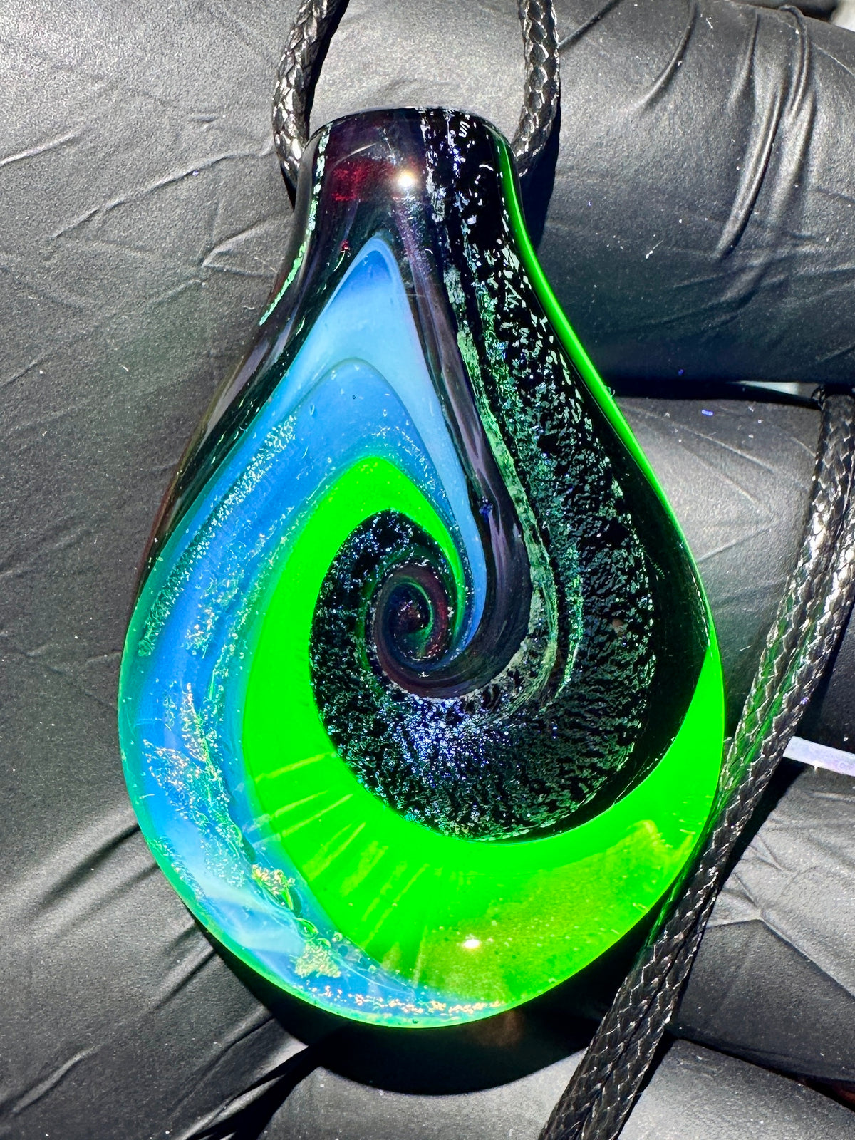 Galaxy Pendant - Blue/Green, Dichro UV