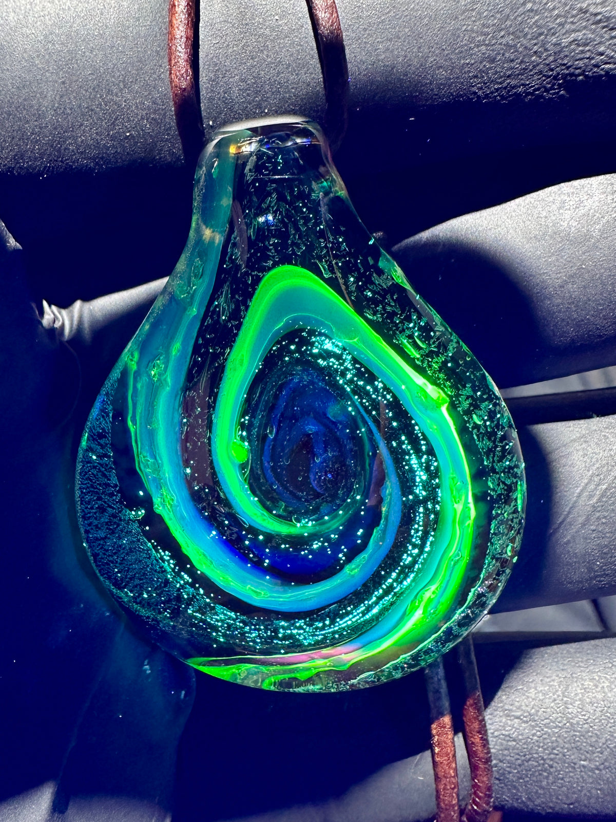 Galaxy Pendant - Green/Blue, Opal, Dichro, UV