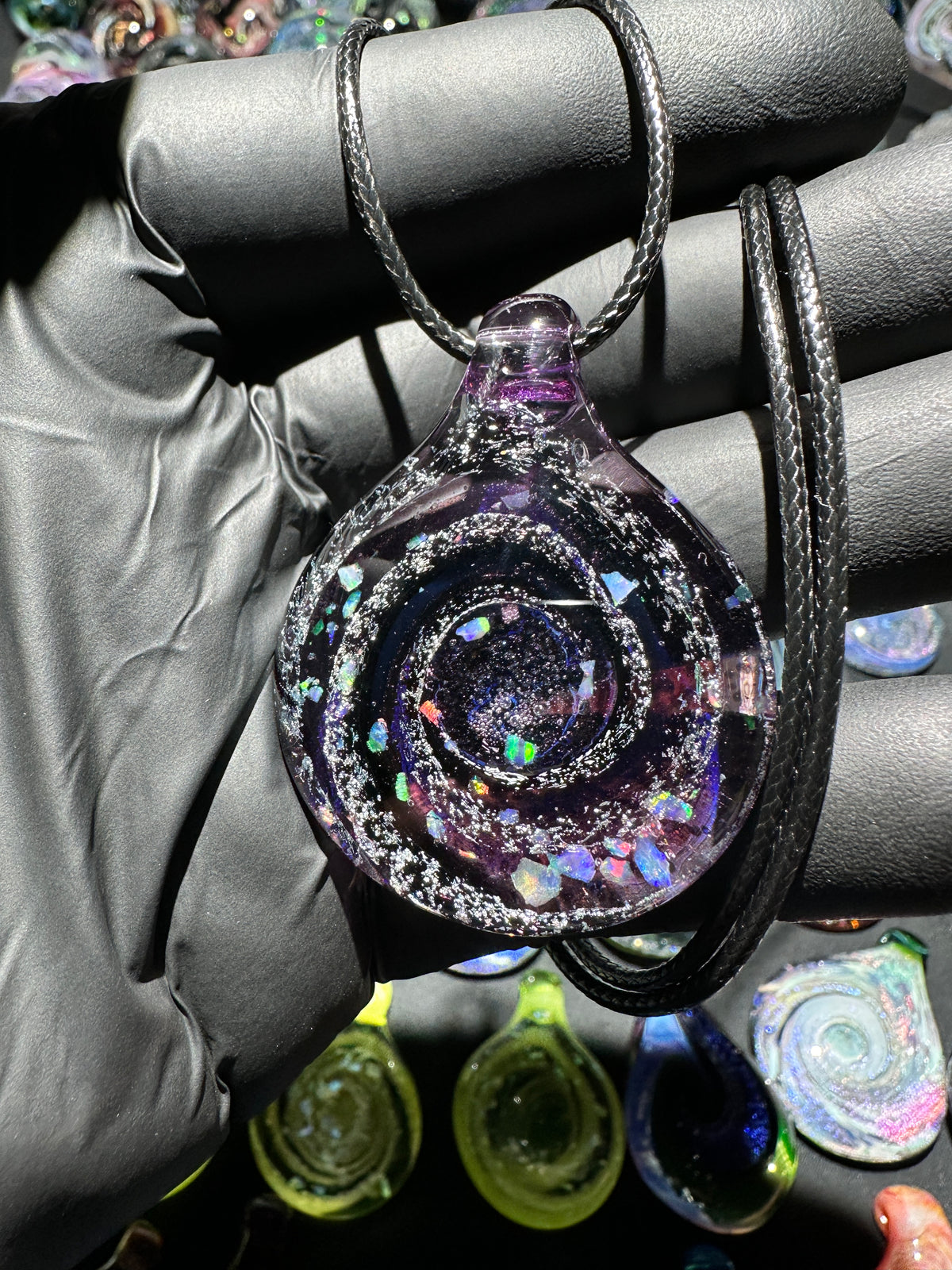 Galaxy Pendant - Purple/black, Opal, Dichro