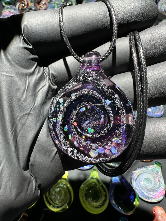Galaxy Pendant - Purple/black, Opal, Dichro