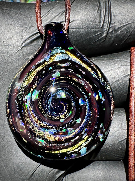 Galaxy Pendant - Brown, Opal, Dichro