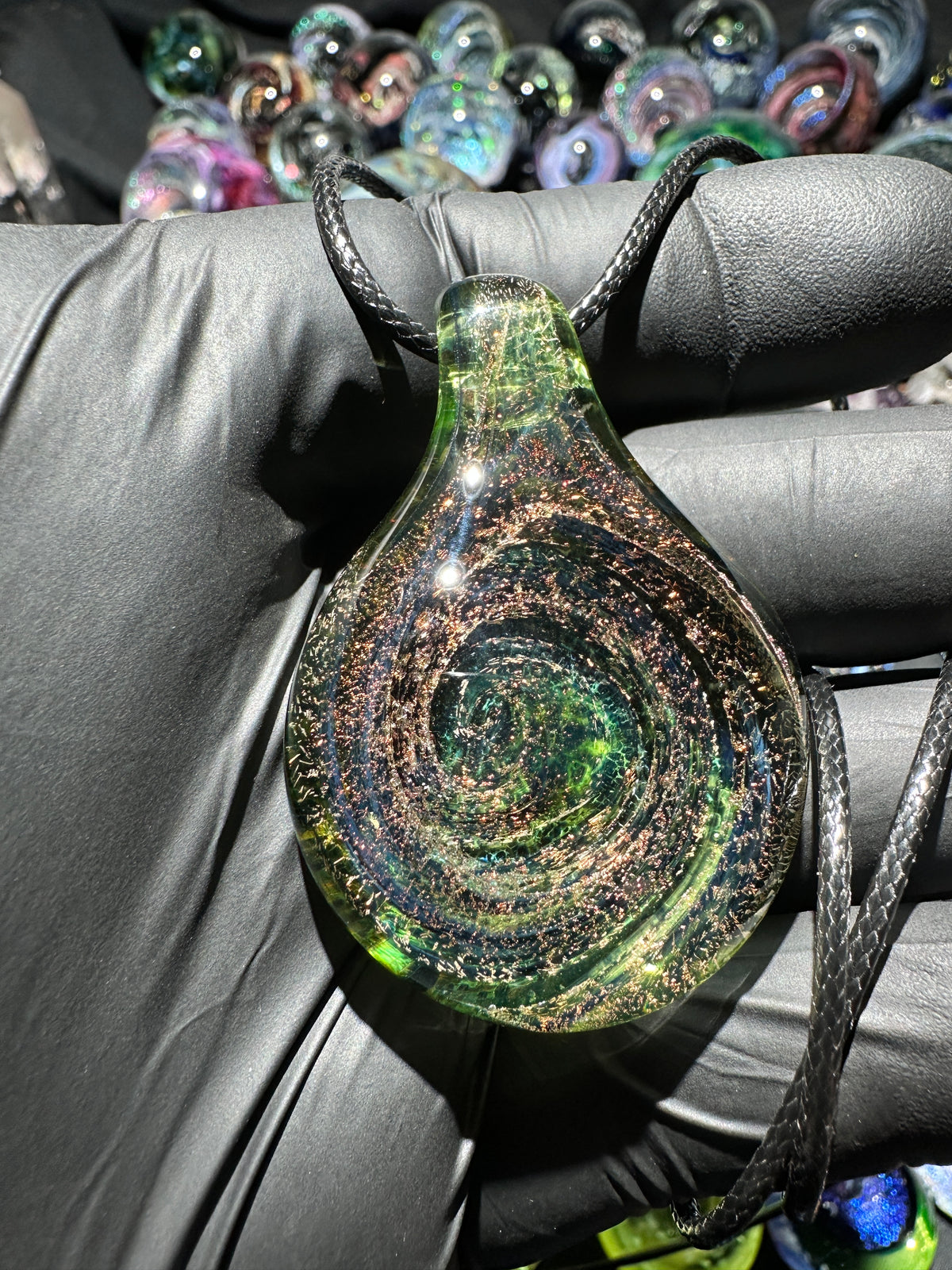 Galaxy Pendant - Green/Dichro