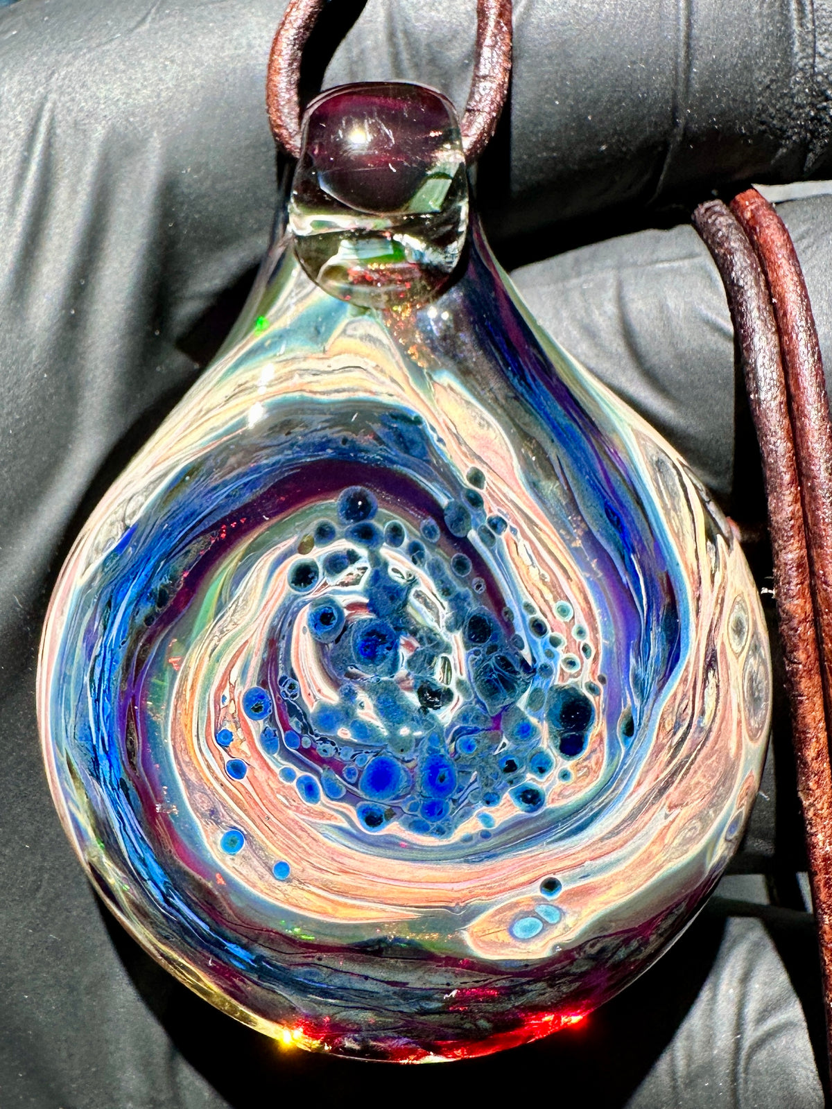 Galaxy Pendant - Salmon Pink/Blood Red, Dichro UV
