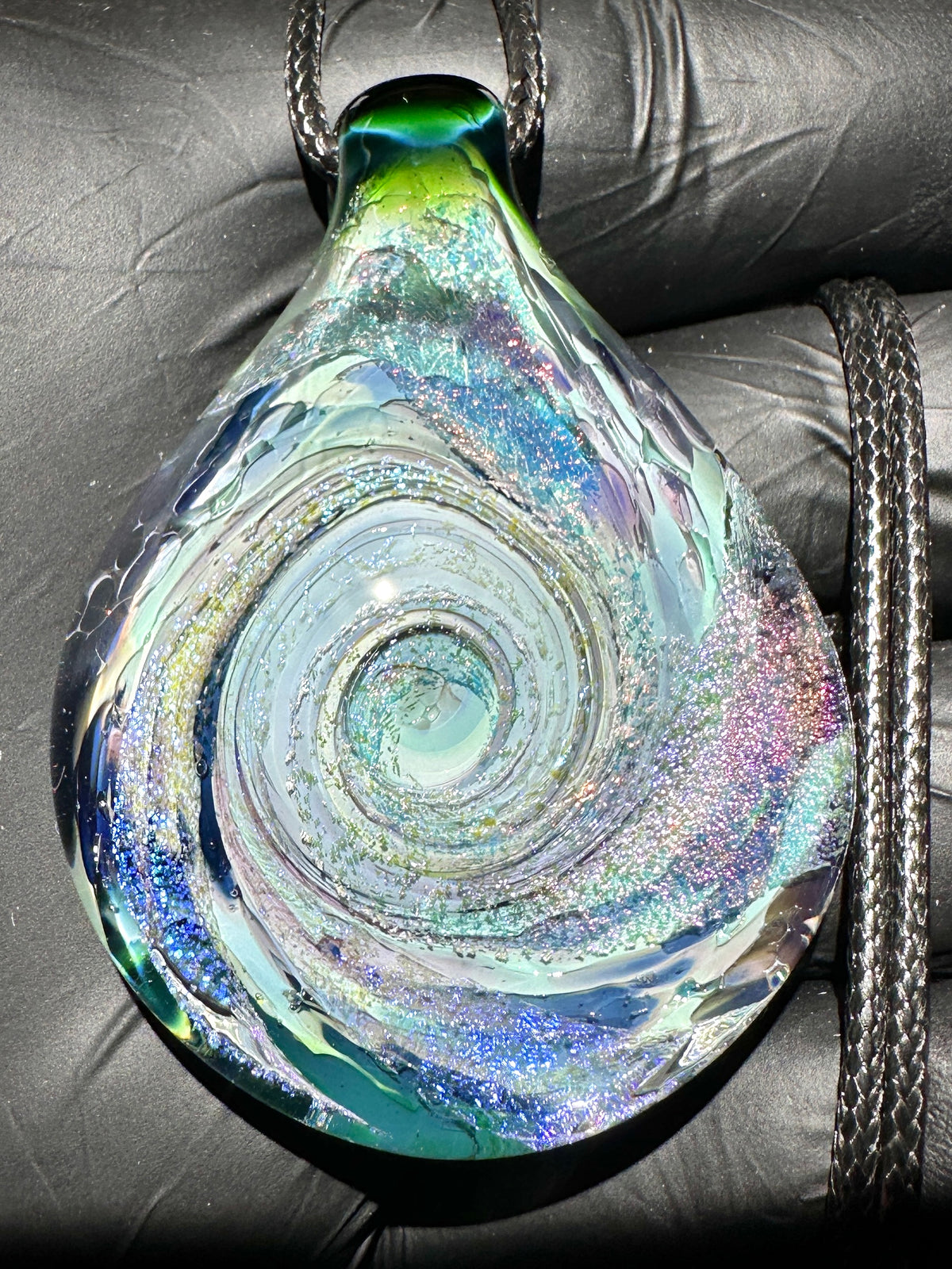 Galaxy Pendant - Light Pastel Blue/Green, Dichro