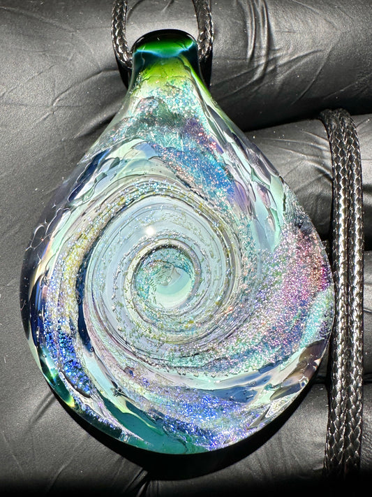 Galaxy Pendant - Light Pastel Blue/Green, Dichro