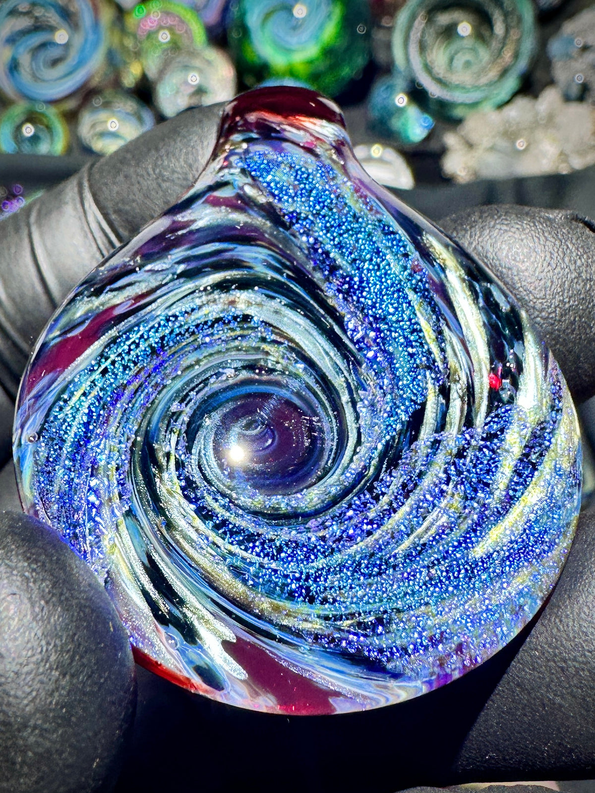 Galaxy Pendant - Silver/Red/Blue, Dichro