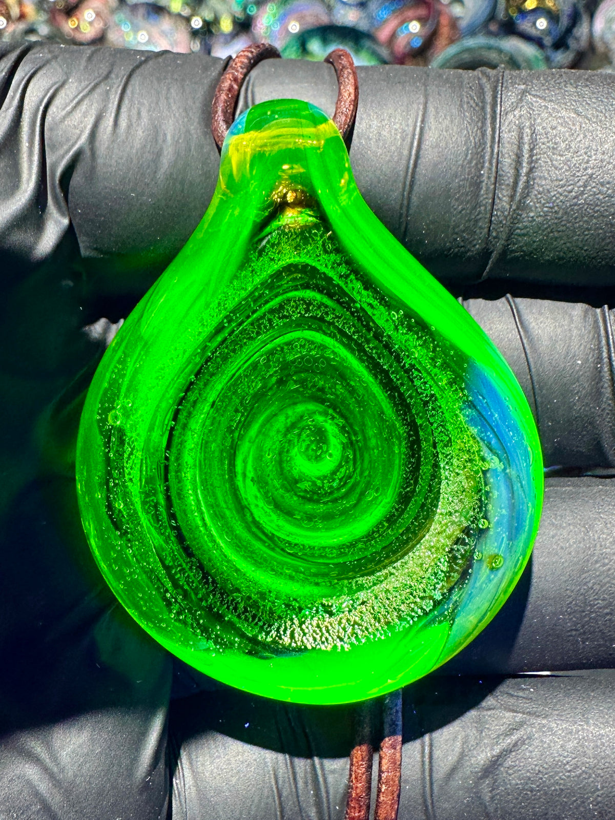 Galaxy Pendant - Green/Blue, Dichro UV