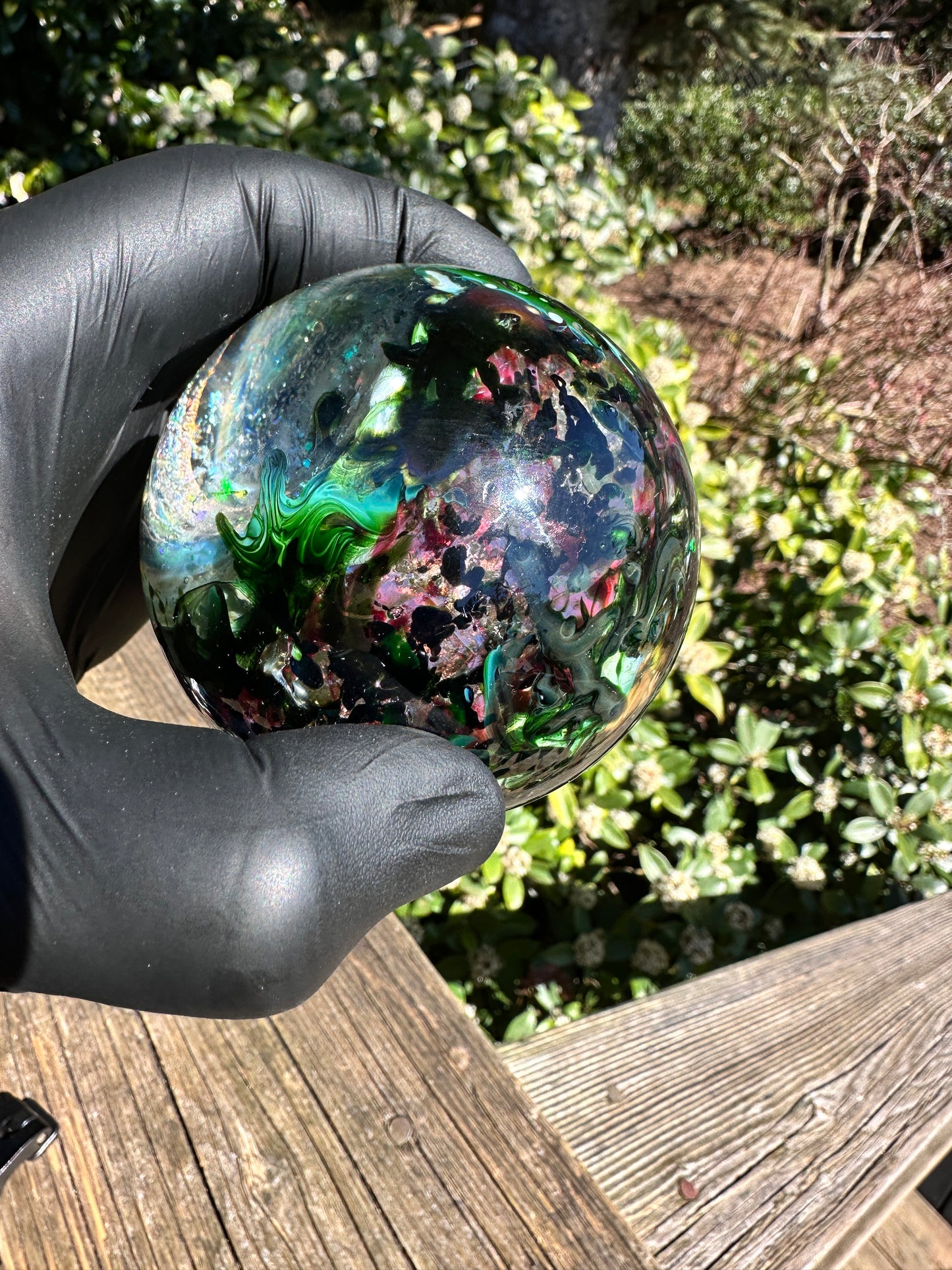3.25" UV infinity orb with crushed opal 2nd