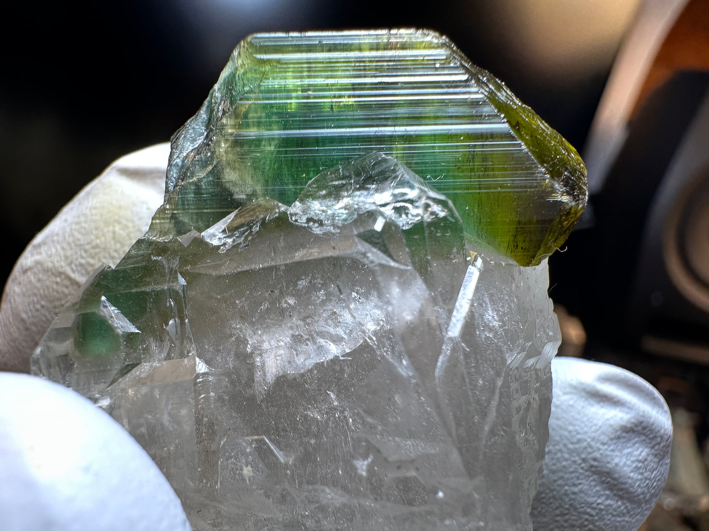 Multicolor Tourmaline on Quartz