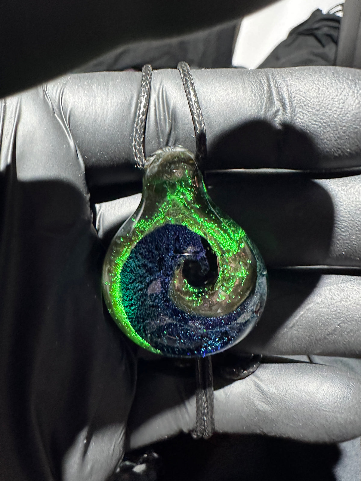 Galaxy Pendant - Blue/Gold,l, Dichro UV