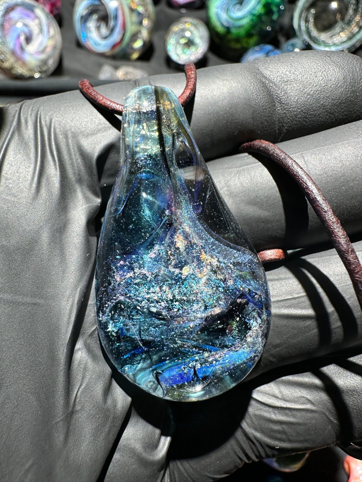 Galaxy Pendant - Blue/Cyan, Dichro UV