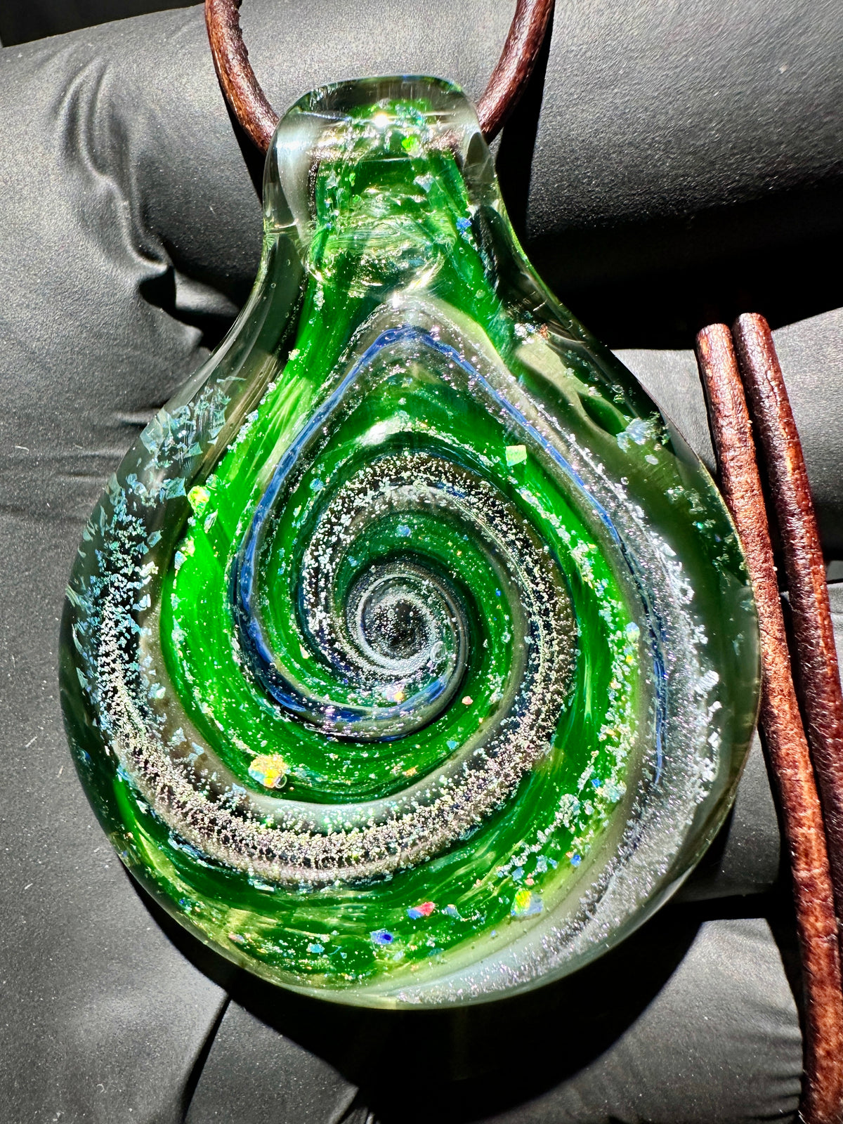 Galaxy Pendant - Green, Opal, Dichro UV