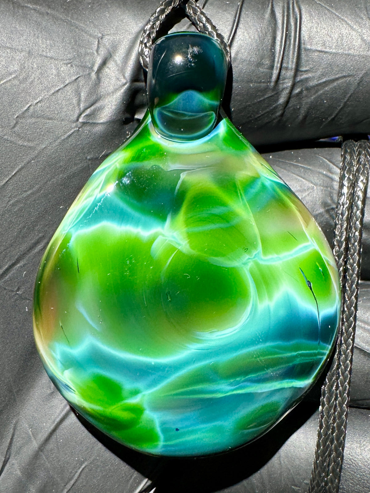 Galaxy Pendant - Light Pastel Blue/Green, Dichro
