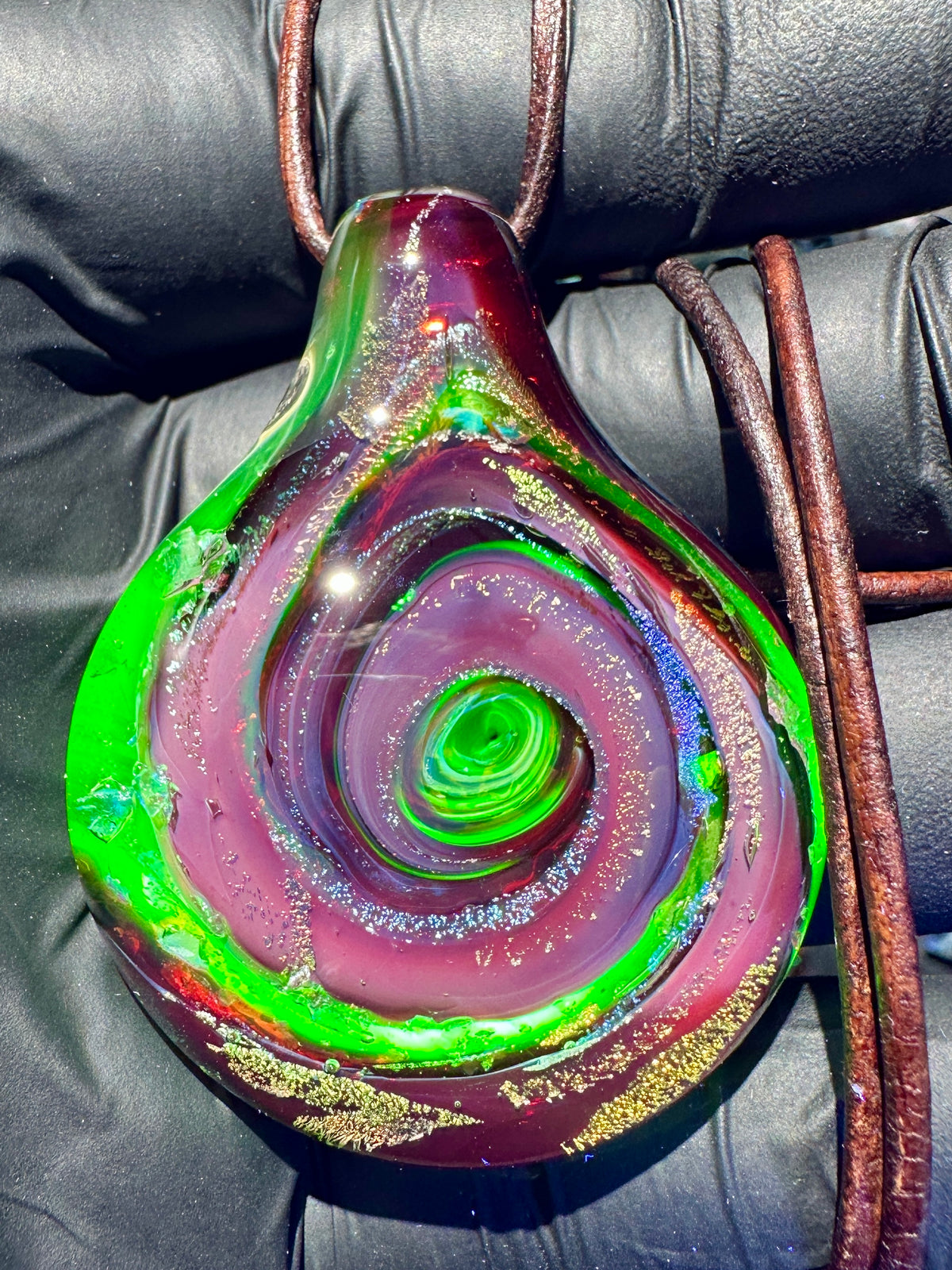 Galaxy Pendant - Salmon Pink/Blood Red, Dichro UV