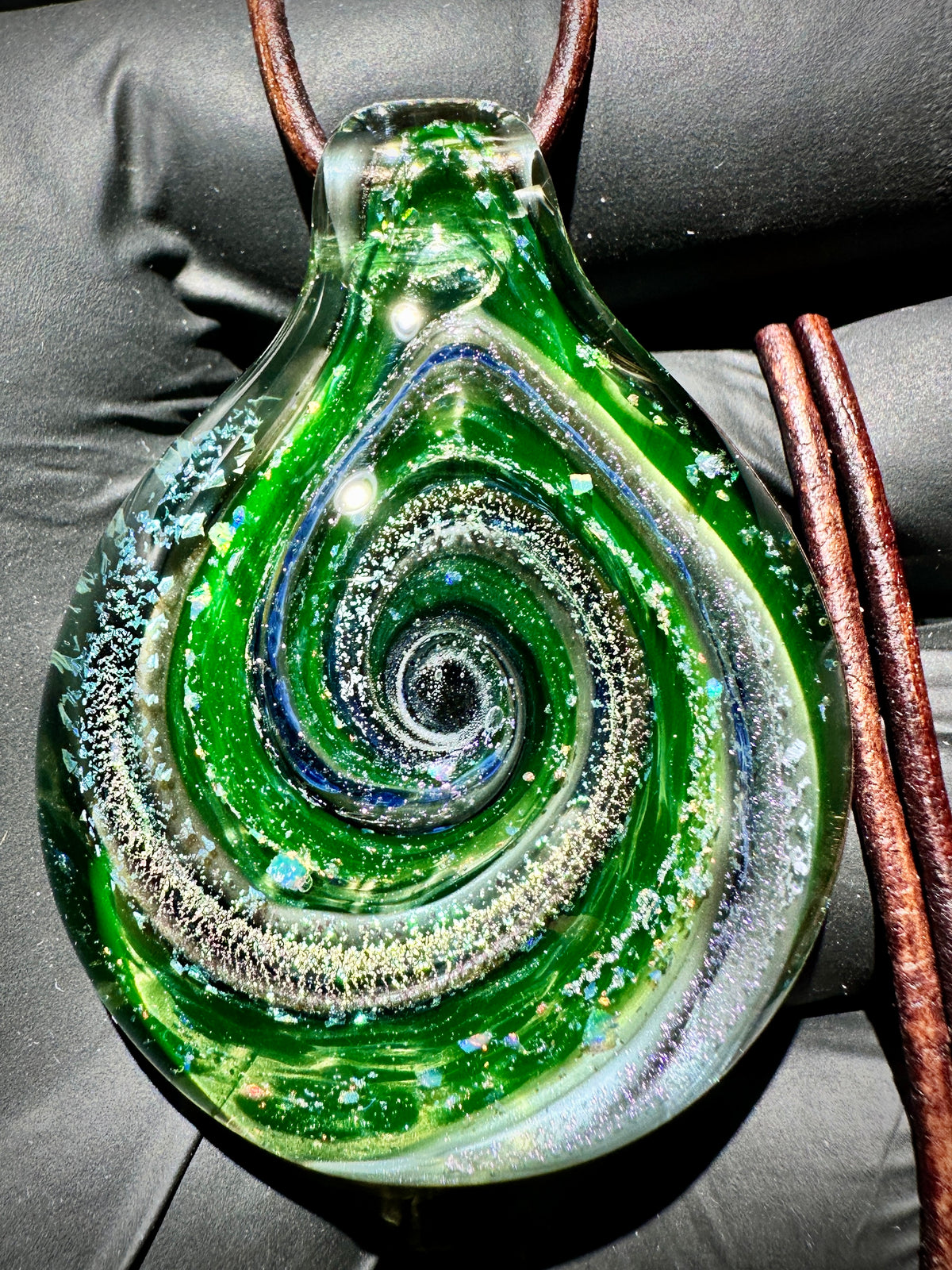 Galaxy Pendant - Green, Opal, Dichro UV