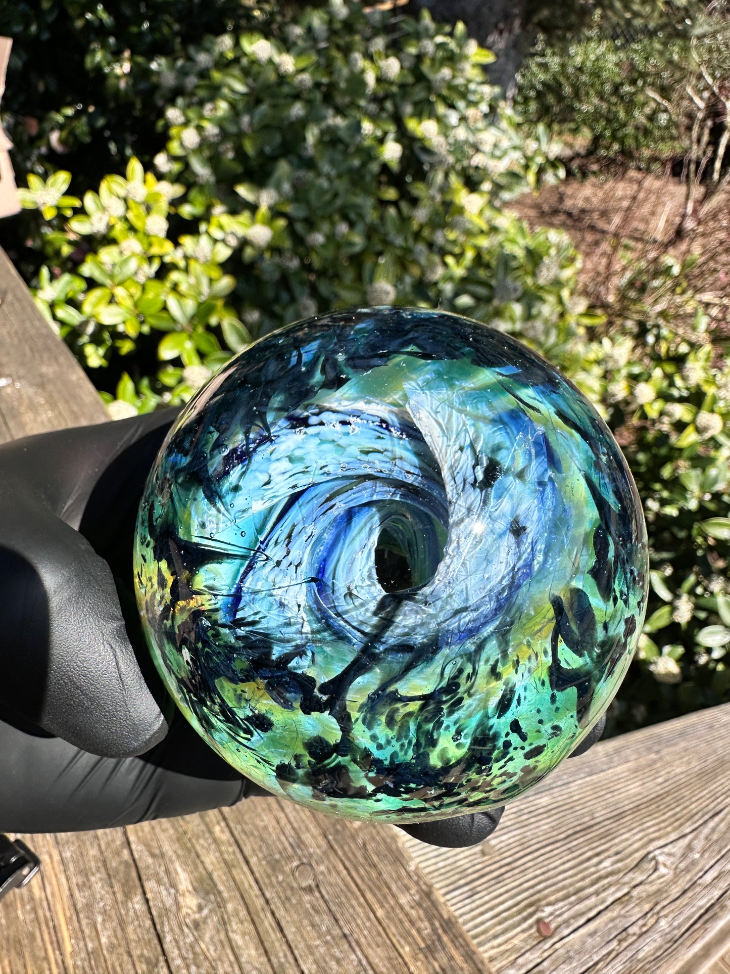 3.5" Infinity Orb + 6" chanterelle marble stand