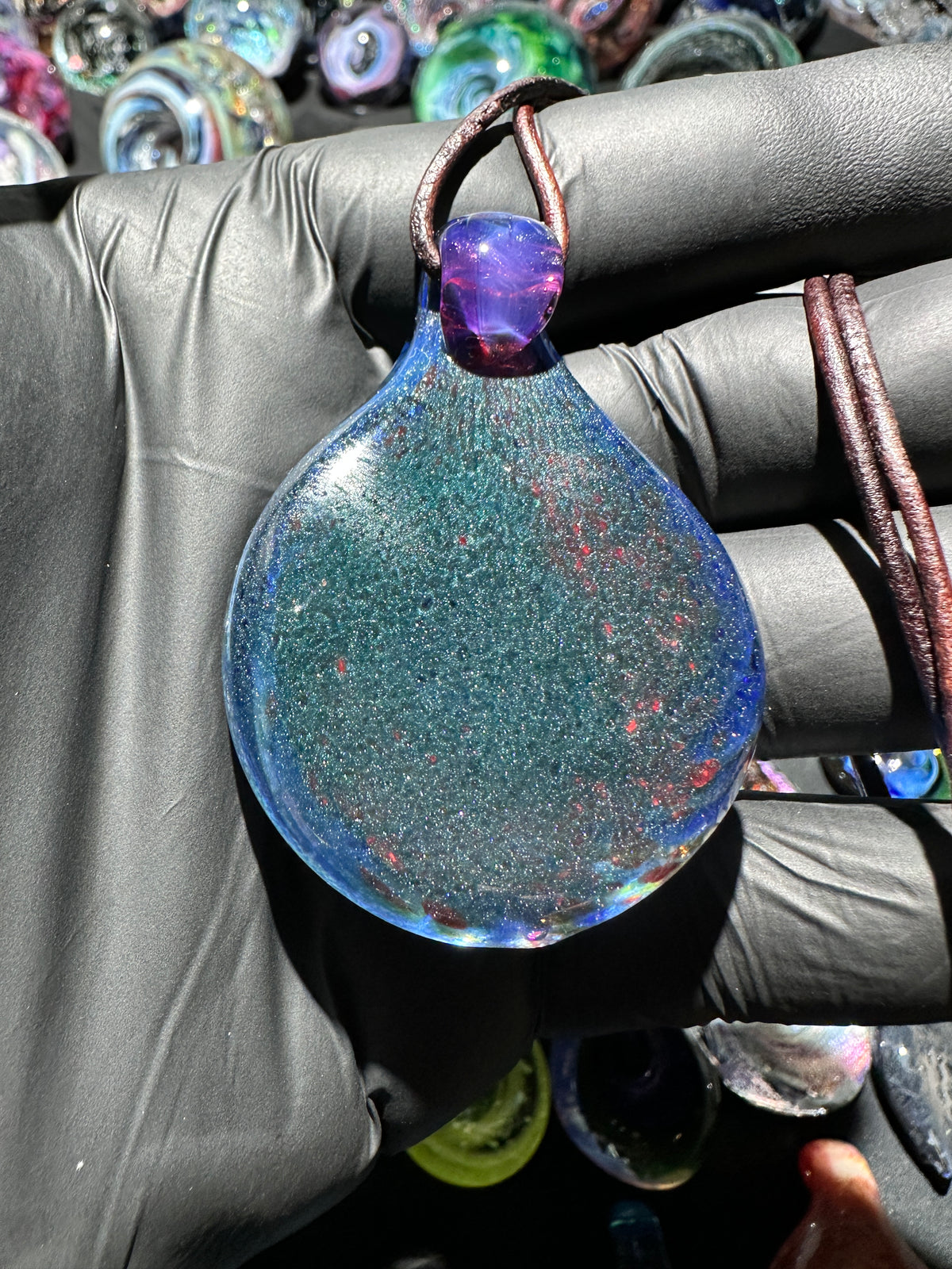 Galaxy Pendant - Blue/Gold/Pink, Opal, Dichro