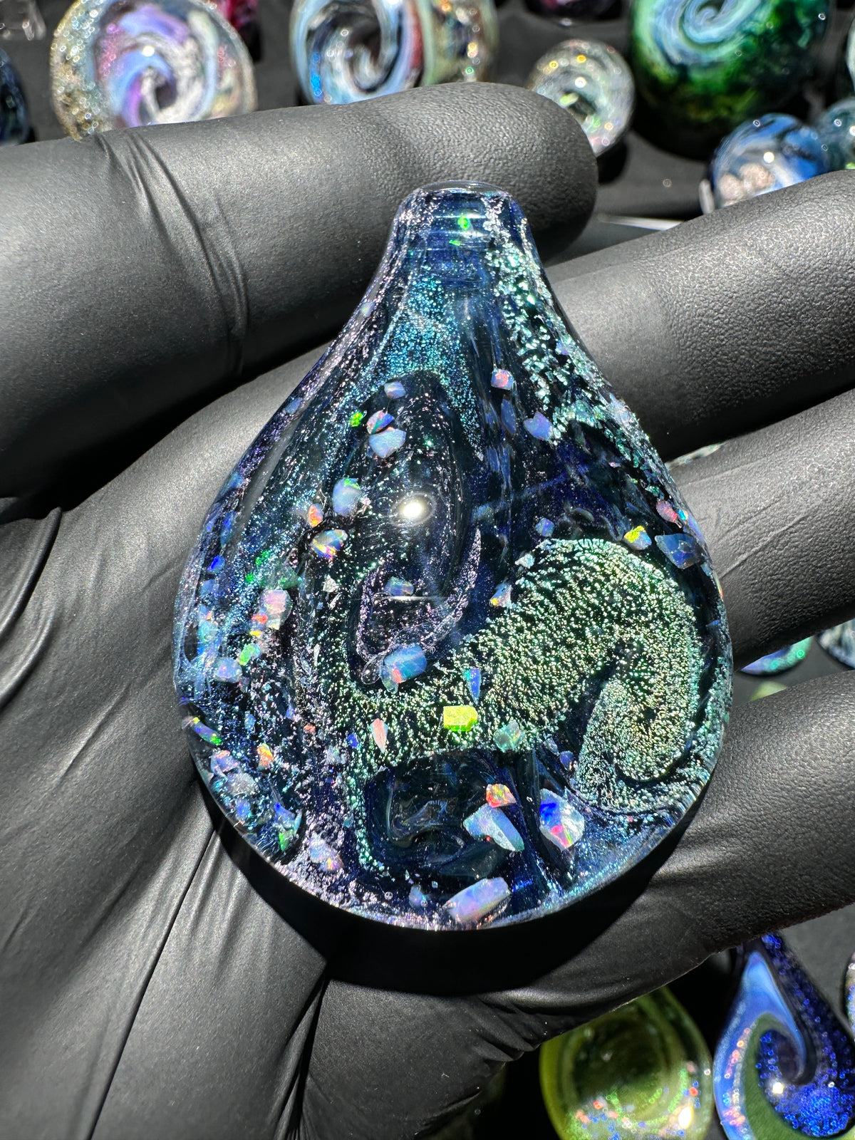 Galaxy Pendant - Blue/Green/Purple, Opal, Dichro