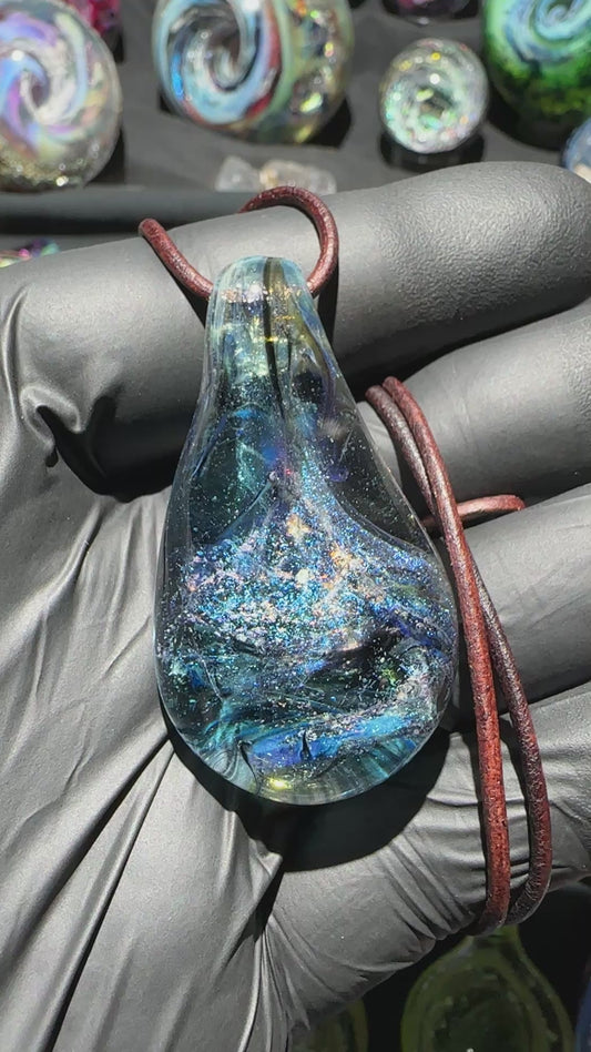 Galaxy Pendant - Blue/Cyan, Dichro UV