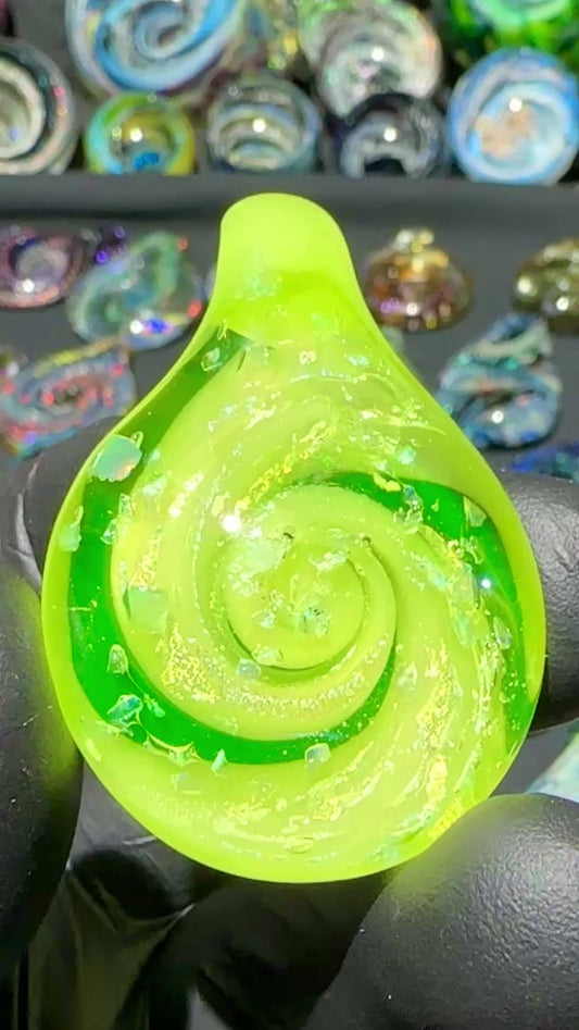 R&M Portal Pendant - Ecto Green, Opal, Dichro UV