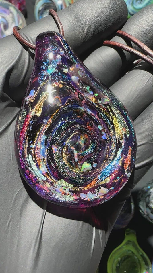 Galaxy Pendant - Purple/Multi, Opal, Dichro